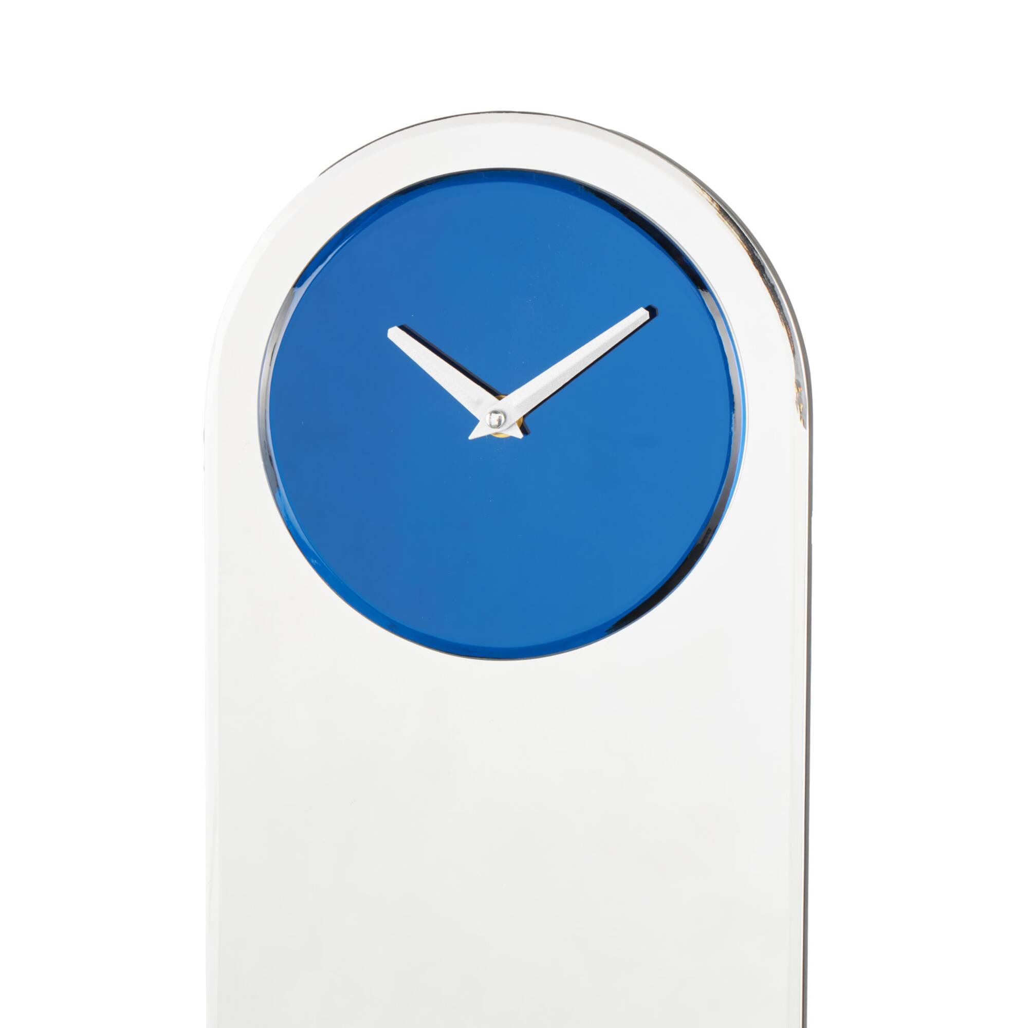 8" x 28" Silver Glass Decorative Wall Clock